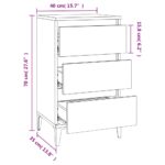 Table de chevet sonoma gris 40x35x70 cm bois d'ingénierie – Image 8