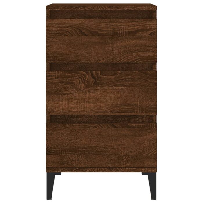Table de chevet chêne marron 40x35x70 cm bois d'ingénierie – Image 5