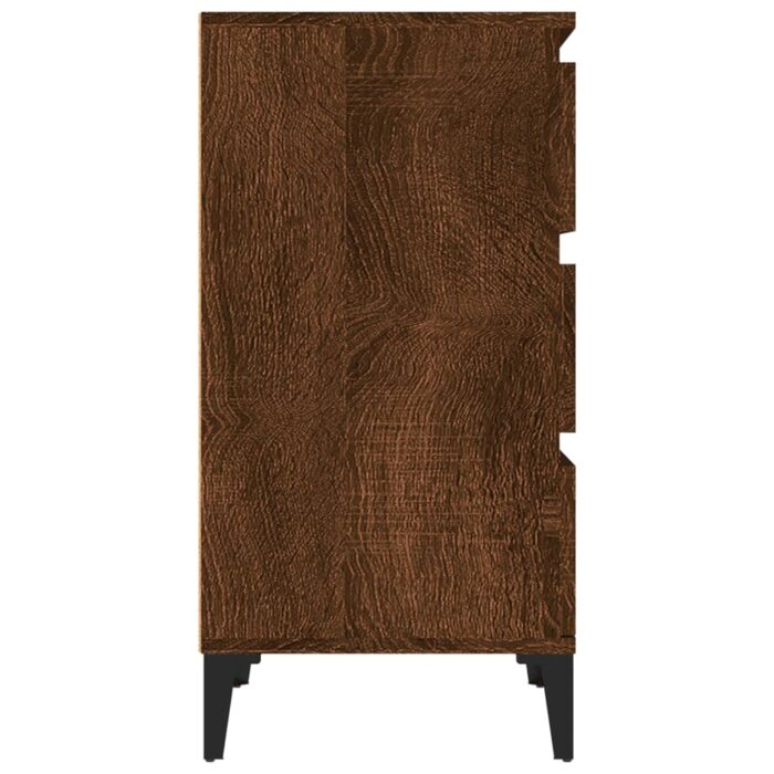 Table de chevet chêne marron 40x35x70 cm bois d'ingénierie – Image 6