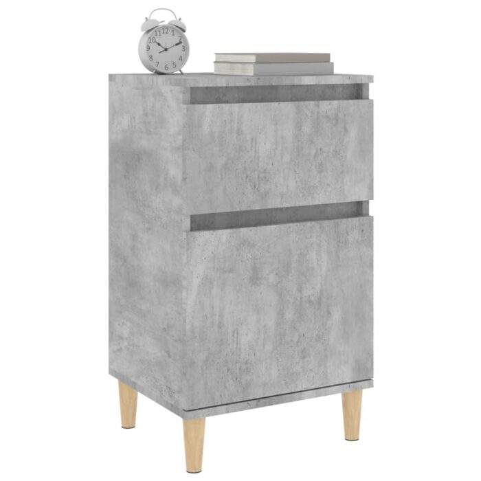 Tables de chevet 2 pcs gris béton 40x35x70 cm – Image 2