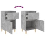 Tables de chevet 2 pcs gris béton 40x35x70 cm – Image 7