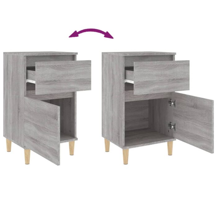Tables de chevet 2 pcs sonoma gris 40x35x70 cm – Image 7