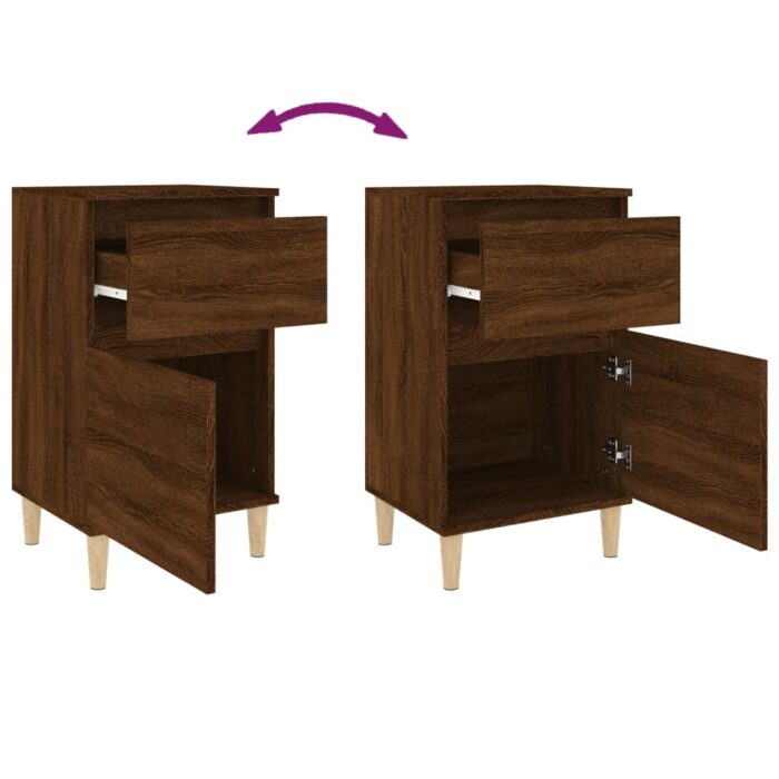 Tables de chevet 2 pcs chêne marron 40x35x70 cm – Image 7
