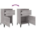 Tables de chevet 2 pcs sonoma gris 40x35x70 cm – Image 7