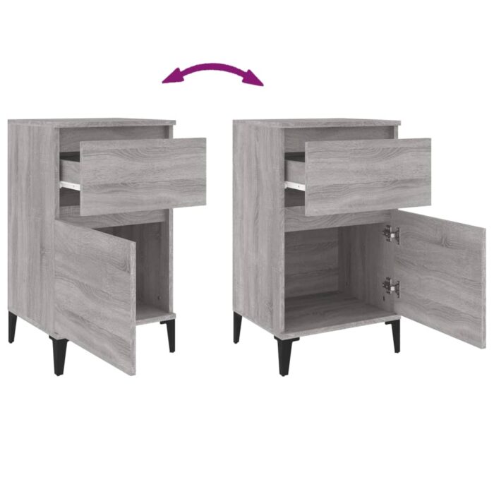 Tables de chevet 2 pcs sonoma gris 40x35x70 cm – Image 7