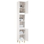 Armoire de salle de bain blanc 30x30x190 cm bois d'ingénierie – Image 3