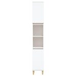 Armoire de salle de bain blanc 30x30x190 cm bois d'ingénierie – Image 4