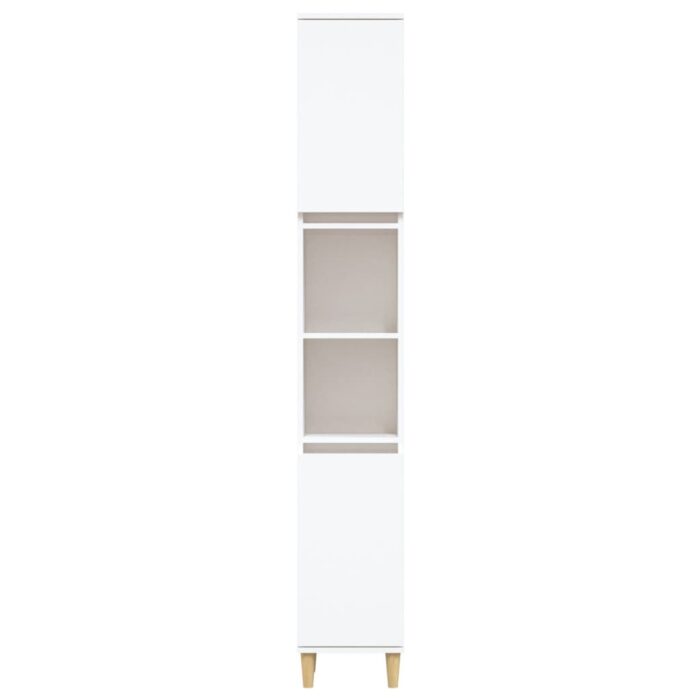Armoire de salle de bain blanc 30x30x190 cm bois d'ingénierie – Image 4