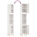 Armoire de salle de bain blanc 30x30x190 cm bois d'ingénierie – Image 7
