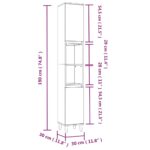 Armoire de salle de bain blanc 30x30x190 cm bois d'ingénierie – Image 9