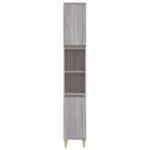 Armoire de bain sonoma gris 30x30x190 cm bois d'ingénierie – Image 4