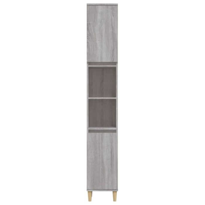 Armoire de bain sonoma gris 30x30x190 cm bois d'ingénierie – Image 4