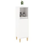 Armoire de salle de bain blanc 30x30x100 cm bois d'ingénierie – Image 3