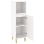 Armoire de salle de bain blanc 30x30x100 cm bois d'ingénierie – Image 4