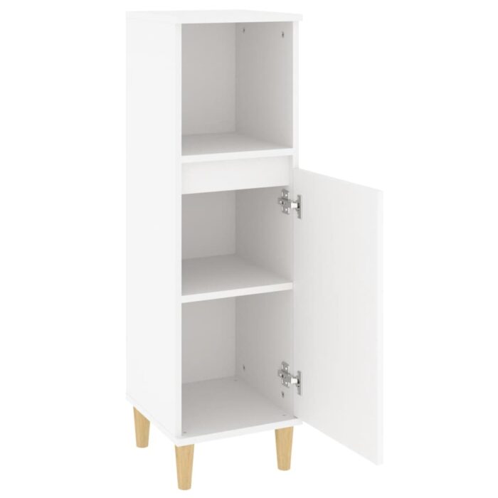 Armoire de salle de bain blanc 30x30x100 cm bois d'ingénierie – Image 4