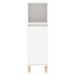 Armoire de salle de bain blanc 30x30x100 cm bois d'ingénierie – Image 5