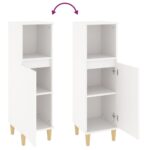 Armoire de salle de bain blanc 30x30x100 cm bois d'ingénierie – Image 7