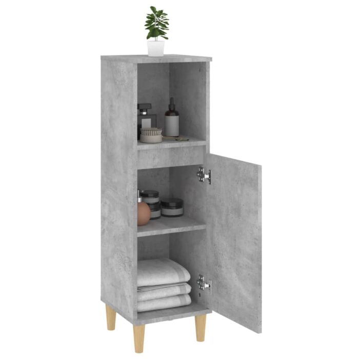 Armoire de salle de bain gris béton 30x30x100 cm – Image 2