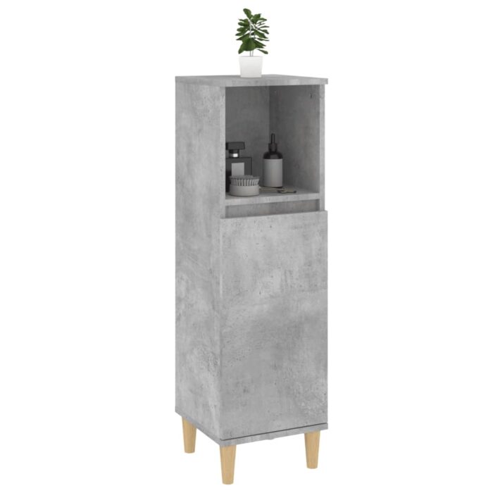 Armoire de salle de bain gris béton 30x30x100 cm – Image 3