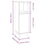 Armoire de salle de bain gris béton 30x30x100 cm – Image 9