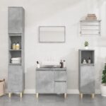 Armoire de salle de bain gris béton 30x30x100 cm