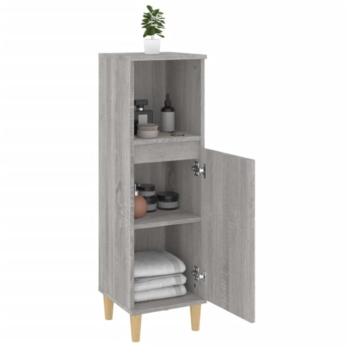 Armoire salle de bain sonoma gris 30x30x100 cm – Image 2