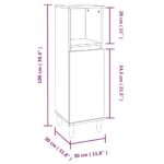 Armoire salle de bain sonoma gris 30x30x100 cm – Image 9