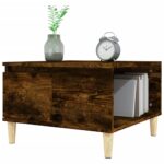 Table basse chêne fumé 55x55x36,5 cm bois d'ingénierie – Image 2
