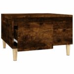 Table basse chêne fumé 55x55x36,5 cm bois d'ingénierie – Image 4