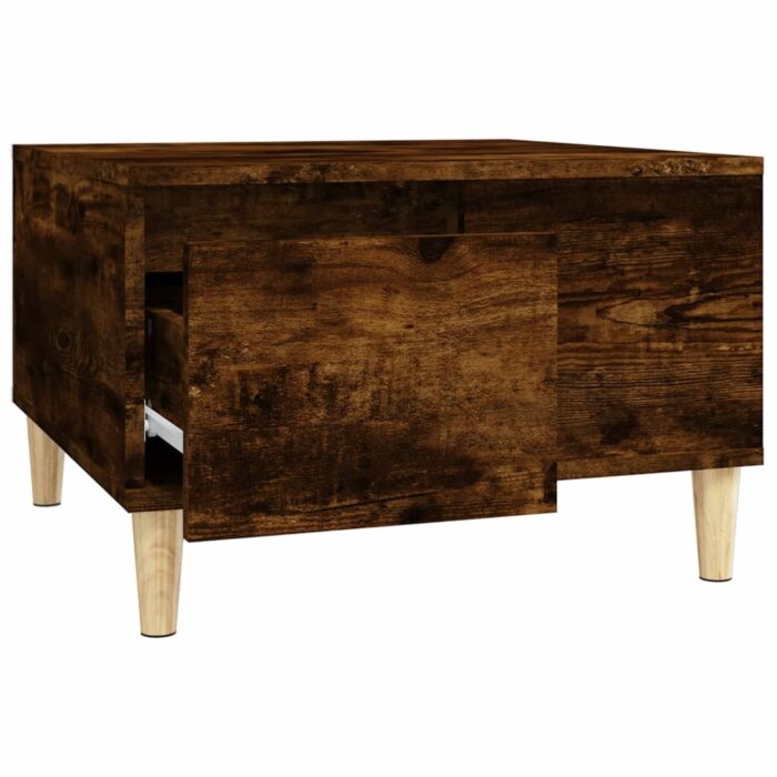 Table basse chêne fumé 55x55x36,5 cm bois d'ingénierie – Image 4