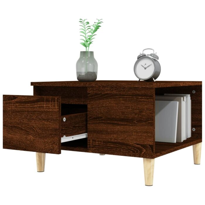 Table basse chêne marron 55x55x36,5 cm bois d'ingénierie – Image 3