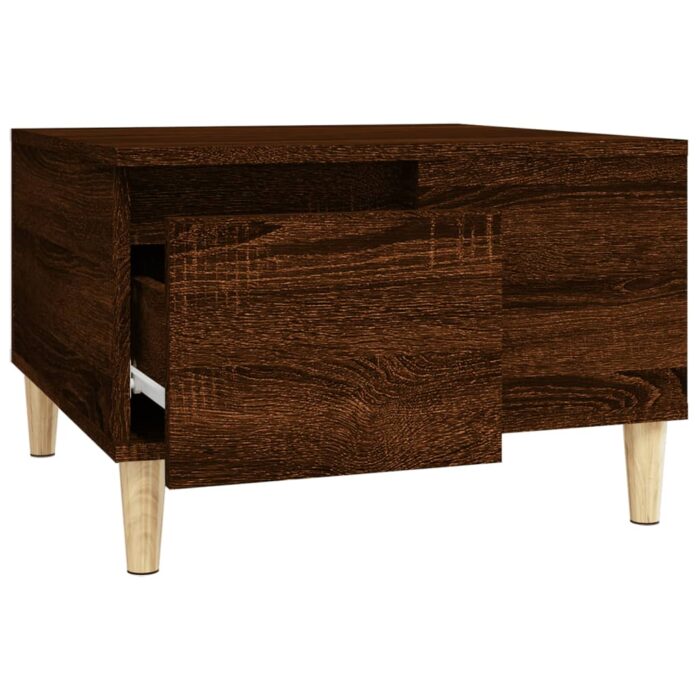 Table basse chêne marron 55x55x36,5 cm bois d'ingénierie – Image 4