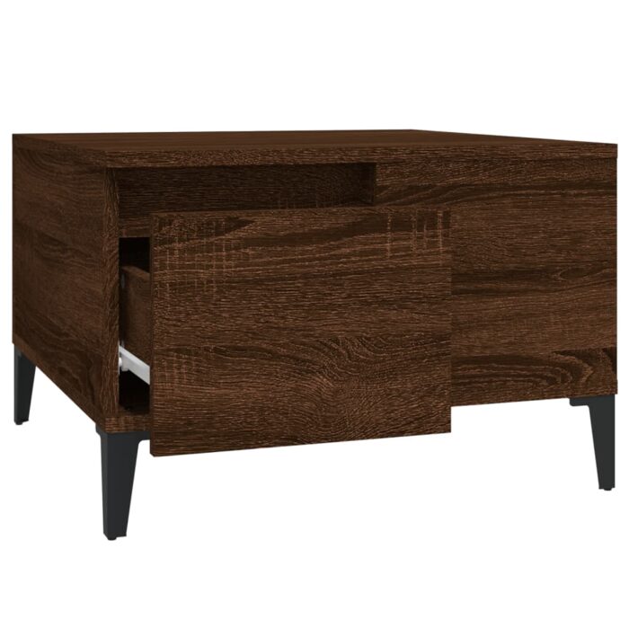 Table basse chêne marron 55x55x36,5 cm bois d'ingénierie – Image 4