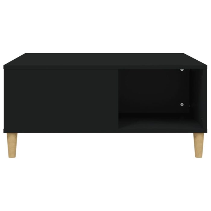 Table basse noir 80x80x36,5 cm bois d'ingénierie – Image 3