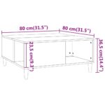 Table basse noir 80x80x36,5 cm bois d'ingénierie – Image 6