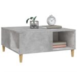Table basse gris béton 80x80x36,5 cm bois d'ingénierie – Image 2