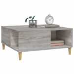 Table basse sonoma gris 80x80x36,5 cm bois d'ingénierie – Image 2