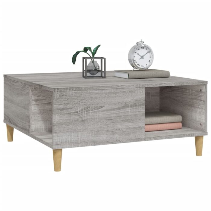 Table basse sonoma gris 80x80x36,5 cm bois d'ingénierie – Image 2