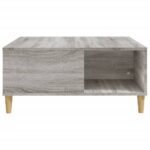 Table basse sonoma gris 80x80x36,5 cm bois d'ingénierie – Image 4