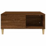 Table basse chêne marron 80x80x36,5 cm bois d'ingénierie – Image 3
