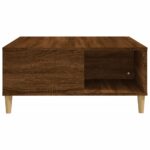 Table basse chêne marron 80x80x36,5 cm bois d'ingénierie – Image 4