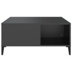 Table basse noir 80x80x36,5 cm bois d'ingénierie – Image 3