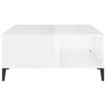 Table basse blanc brillant 80x80x36,5 cm bois d'ingénierie – Image 4