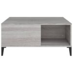Table basse sonoma gris 80x80x36,5 cm bois d'ingénierie – Image 3