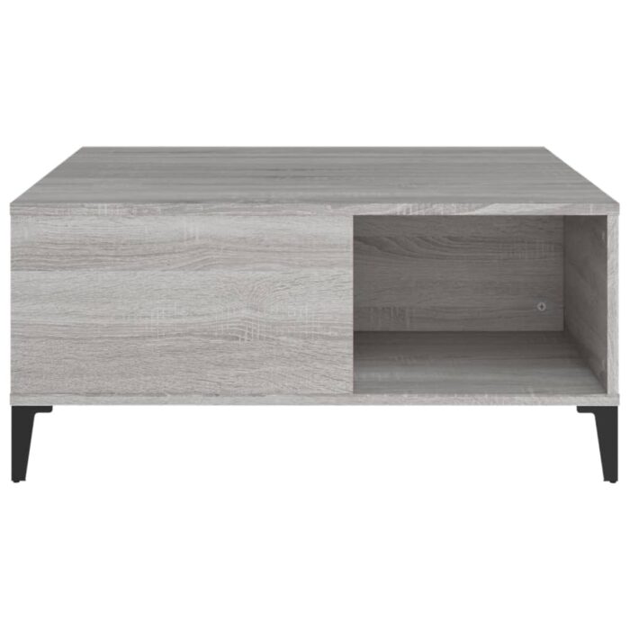 Table basse sonoma gris 80x80x36,5 cm bois d'ingénierie – Image 3