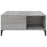 Table basse sonoma gris 80x80x36,5 cm bois d'ingénierie – Image 4
