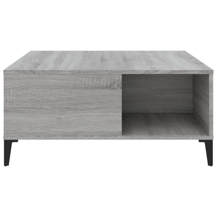 Table basse sonoma gris 80x80x36,5 cm bois d'ingénierie – Image 4
