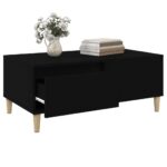 Table basse Noir 90x50x36,5 cm Bois d'ingénierie – Image 3
