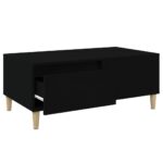 Table basse Noir 90x50x36,5 cm Bois d'ingénierie – Image 4