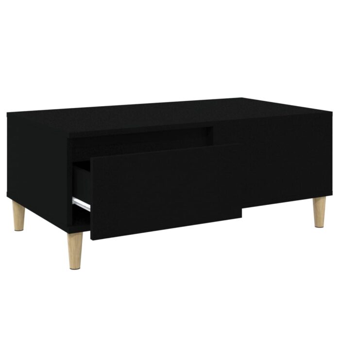 Table basse Noir 90x50x36,5 cm Bois d'ingénierie – Image 4
